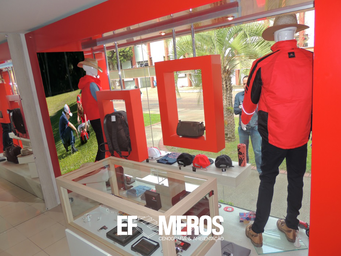 Ambientação, Arquitetura, Mobiliario loja, Fachada ACM, Sinalização