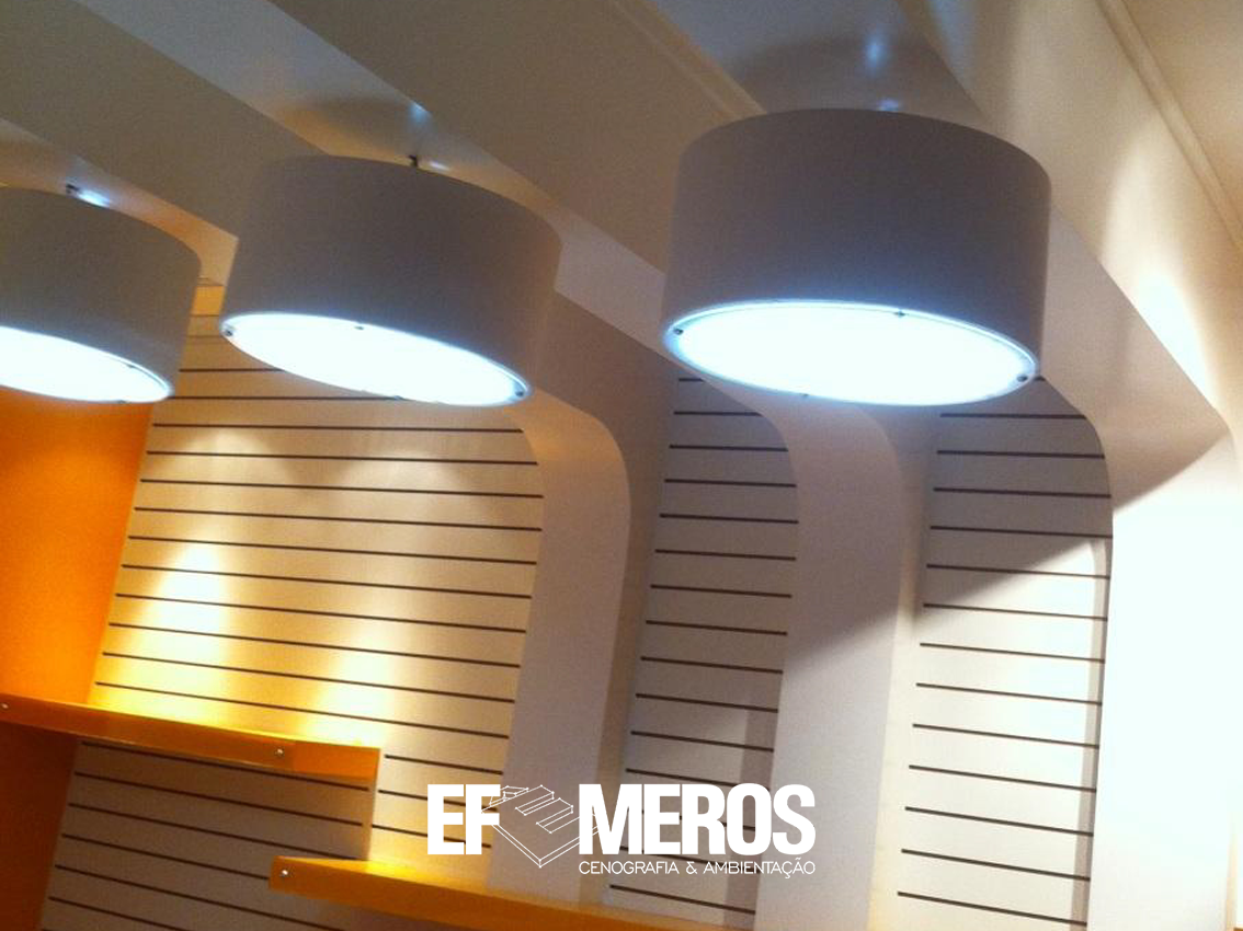 Ambientação, Arquitetura, Mobiliario loja, Fachada ACM, Sinalização