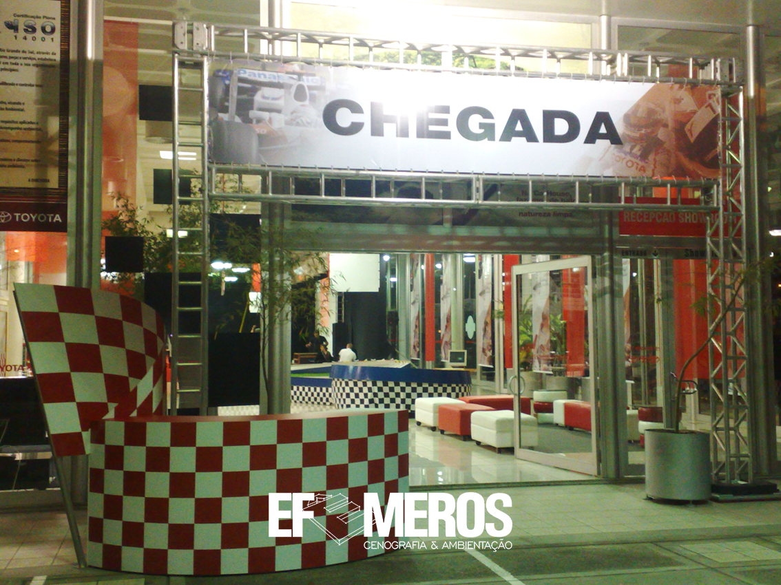 Ambientação, Evento Corporativo, Arquitetura, Pórtico, Recepção, Toyota, Fórmula 1