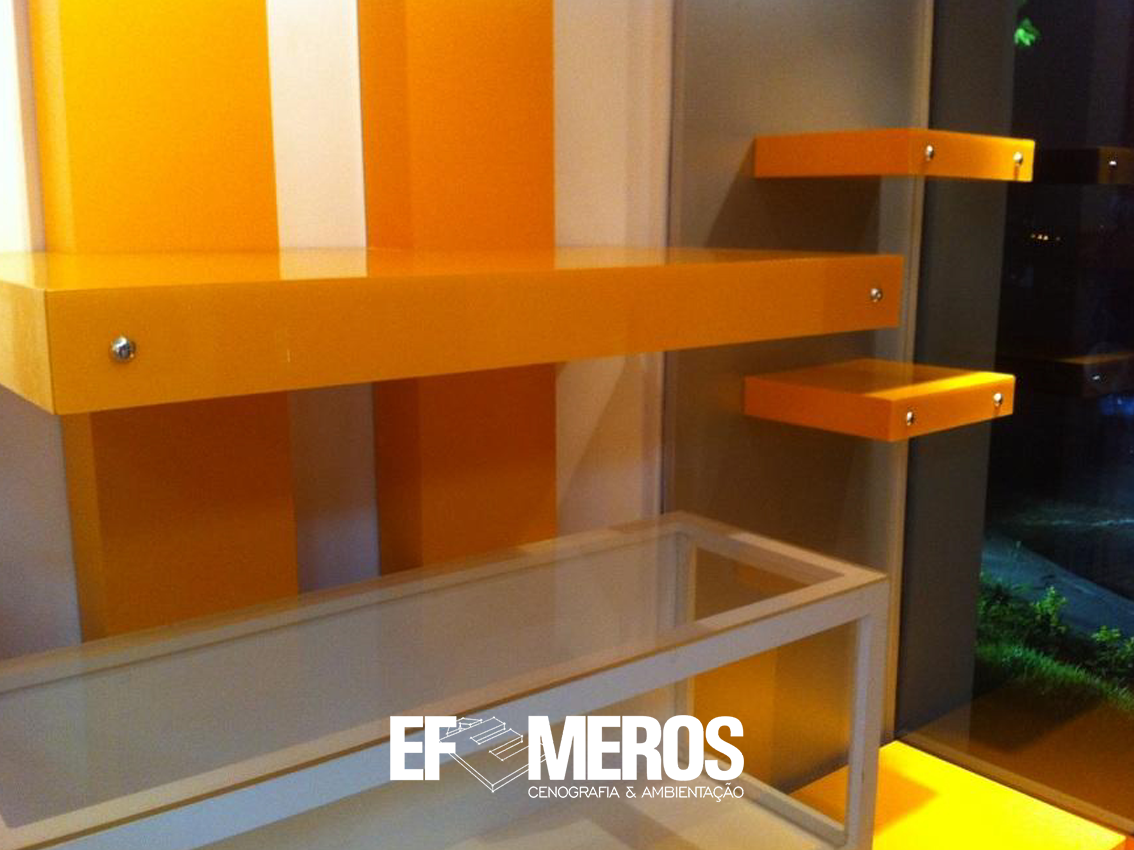 Ambientação, Arquitetura, Mobiliario loja, Fachada ACM, Sinalização