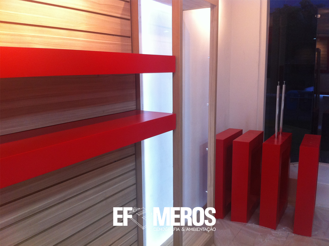 Ambientação, Arquitetura, Mobiliario loja, Fachada ACM, Sinalização