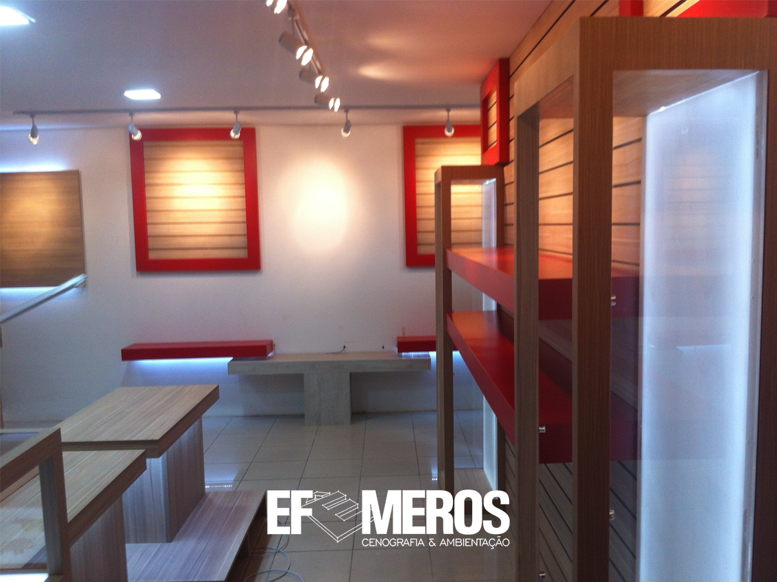 Ambientação, Arquitetura, Mobiliario loja, Fachada ACM, Sinalização